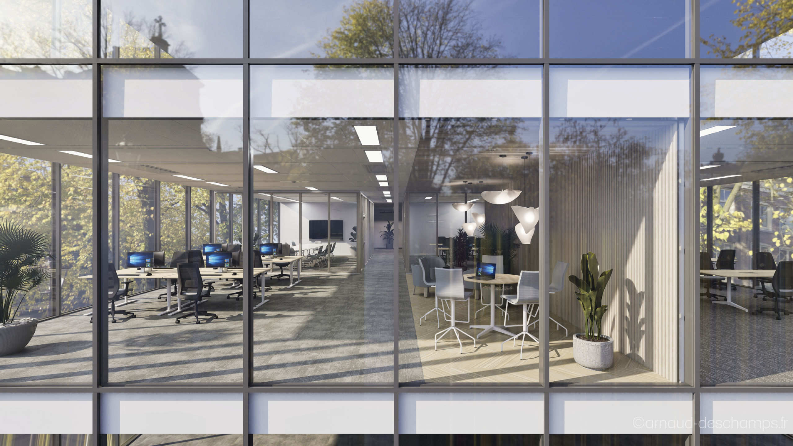 Vue 2 façade bureaux par Arnaud Deschamps 3D